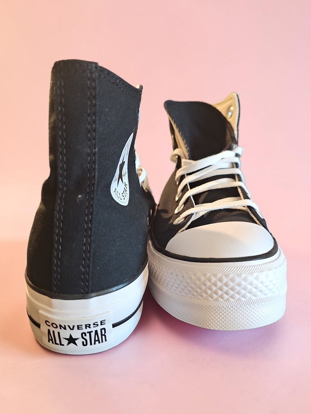 Converse Nwt Black and White Platform High Top Sneakers - Picture 3 of 6
